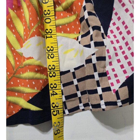 Boho Tropical Floral Geometric Tiered Mini Dress –Long Sleeve Resort Vacation - Picture 5 of 6